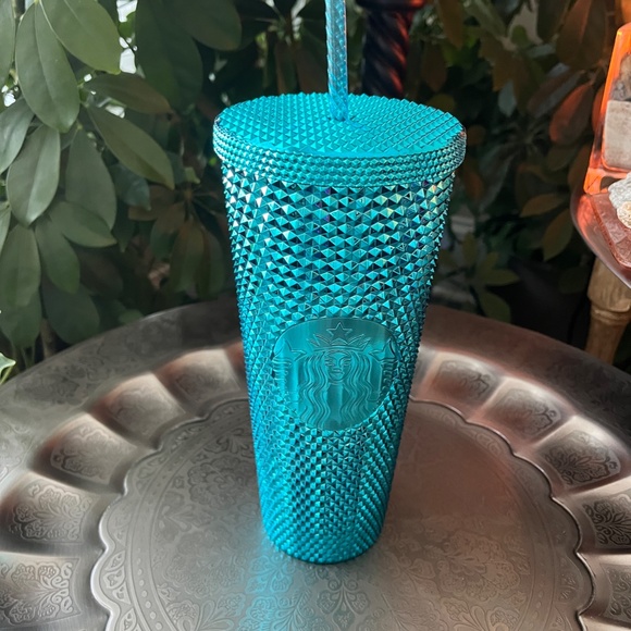 NWT STARBUCKS 2023 24 oz Aqua Studded Tumbler - Picture 6 of 6